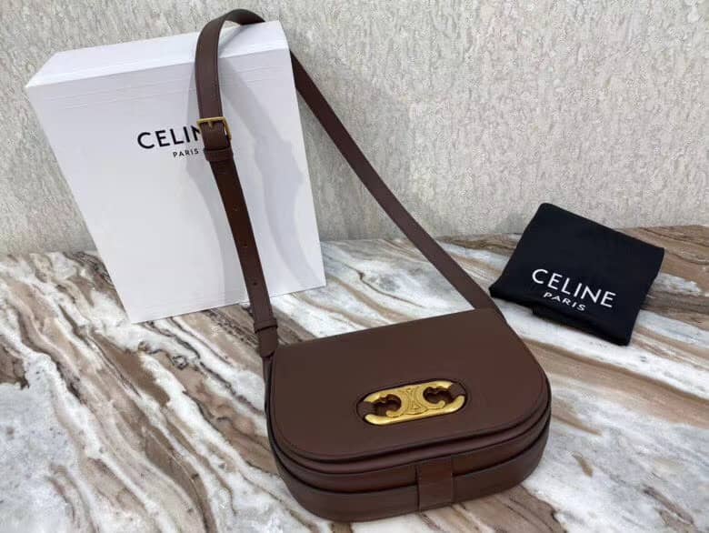 Ce1i*e Triomphe Bag Dupe Medium Maillon Triomphe Calfskin Replica Bag