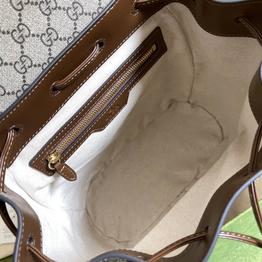 Gvc*1 Interlocking GG Svp*me Backpack Beige Replica 674147