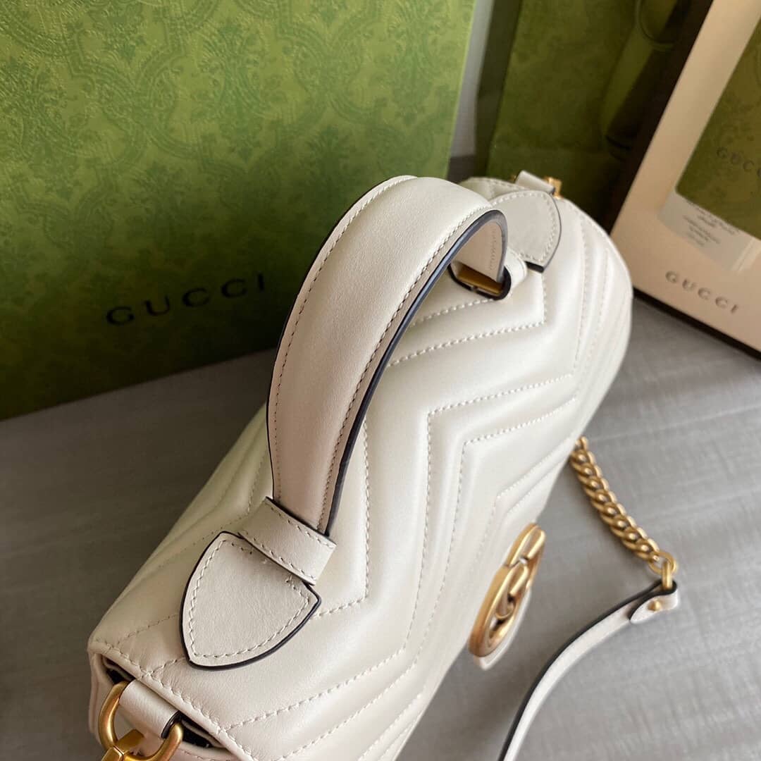 Gvc*1 Marmont Dupe Mini GG Marmont Replica Bag White 498100