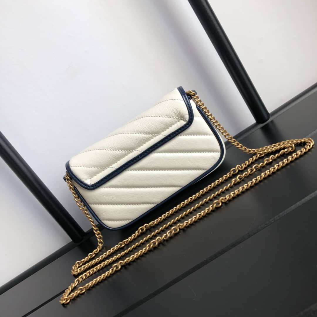 Gvc*1 GG Marmont Mini Matelasse Leather Shoulder Bag Replica White 574969