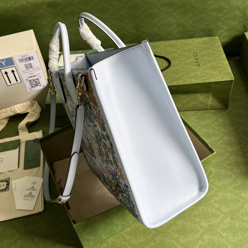 Gvc*1 Tiger Medium Tote Bag Light Blue 687827 Replica