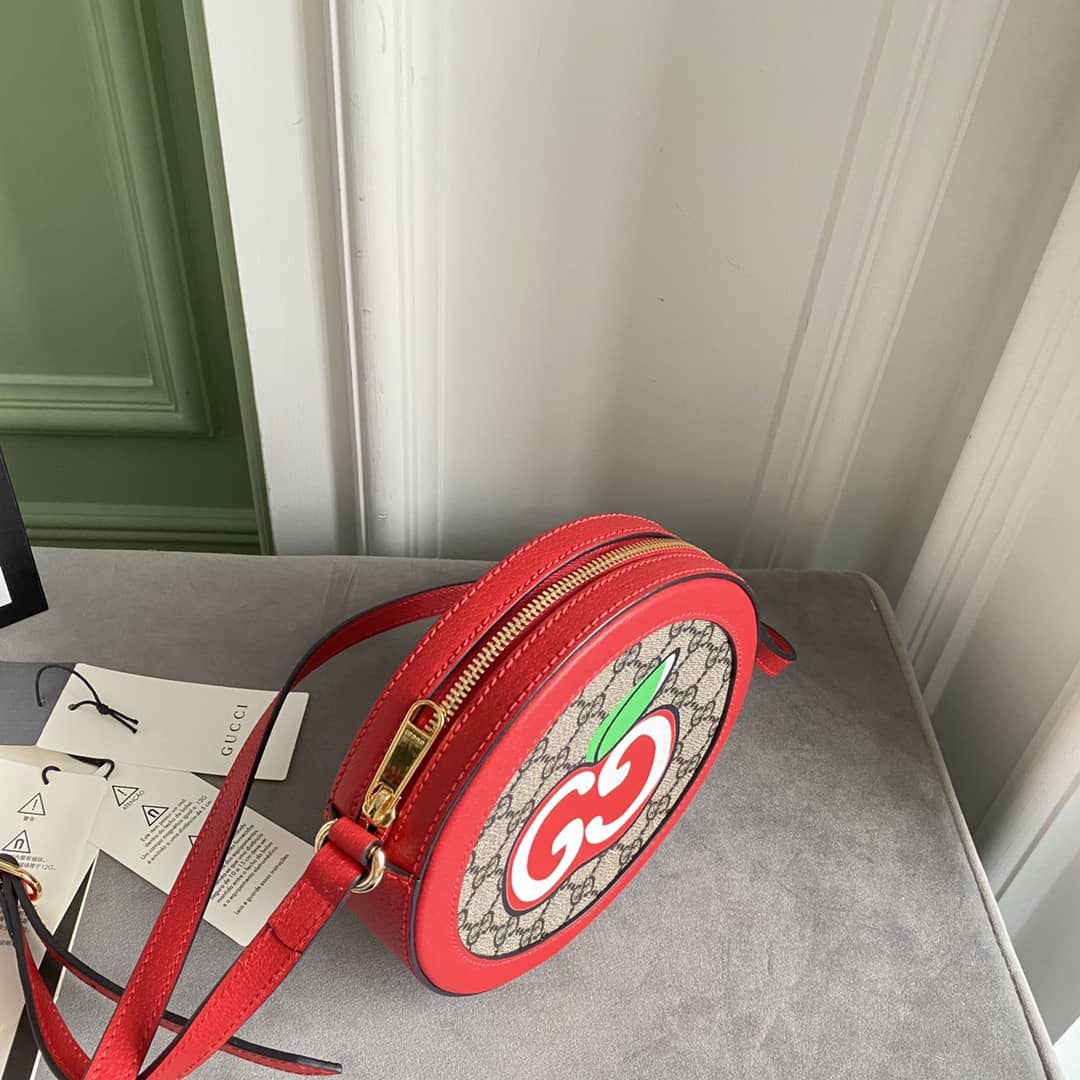 Gvc*1 Ophidia Mini Round Shoulder Bag Replica Red 550618