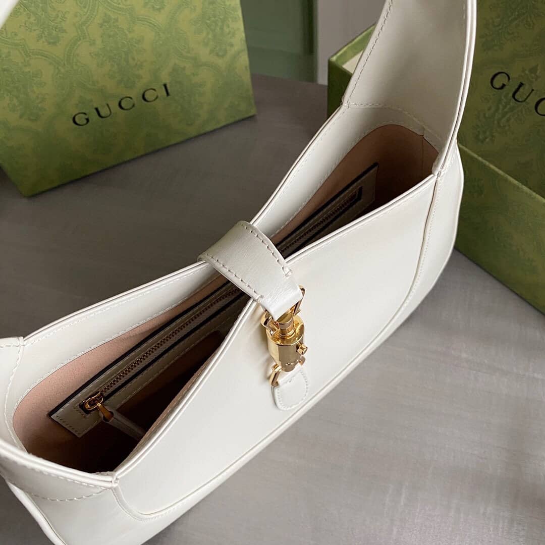 Gvc*1 GG Jackie 1961 Small Hobo Shoulder Bag Replica White 636709