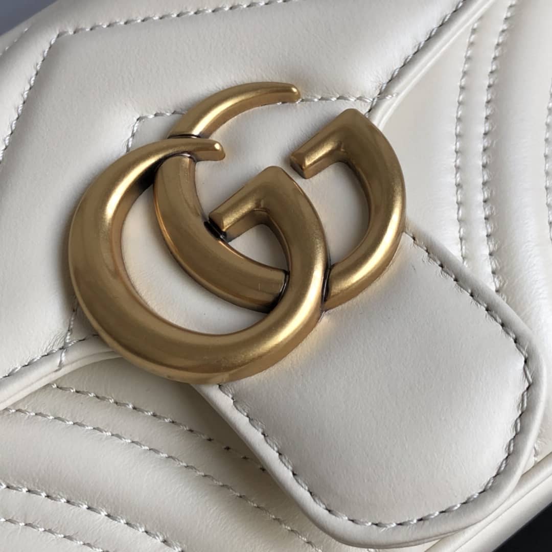 Gvc*1 GG Marmont Mini Matelasse Shoulder Bag Replica White 446744