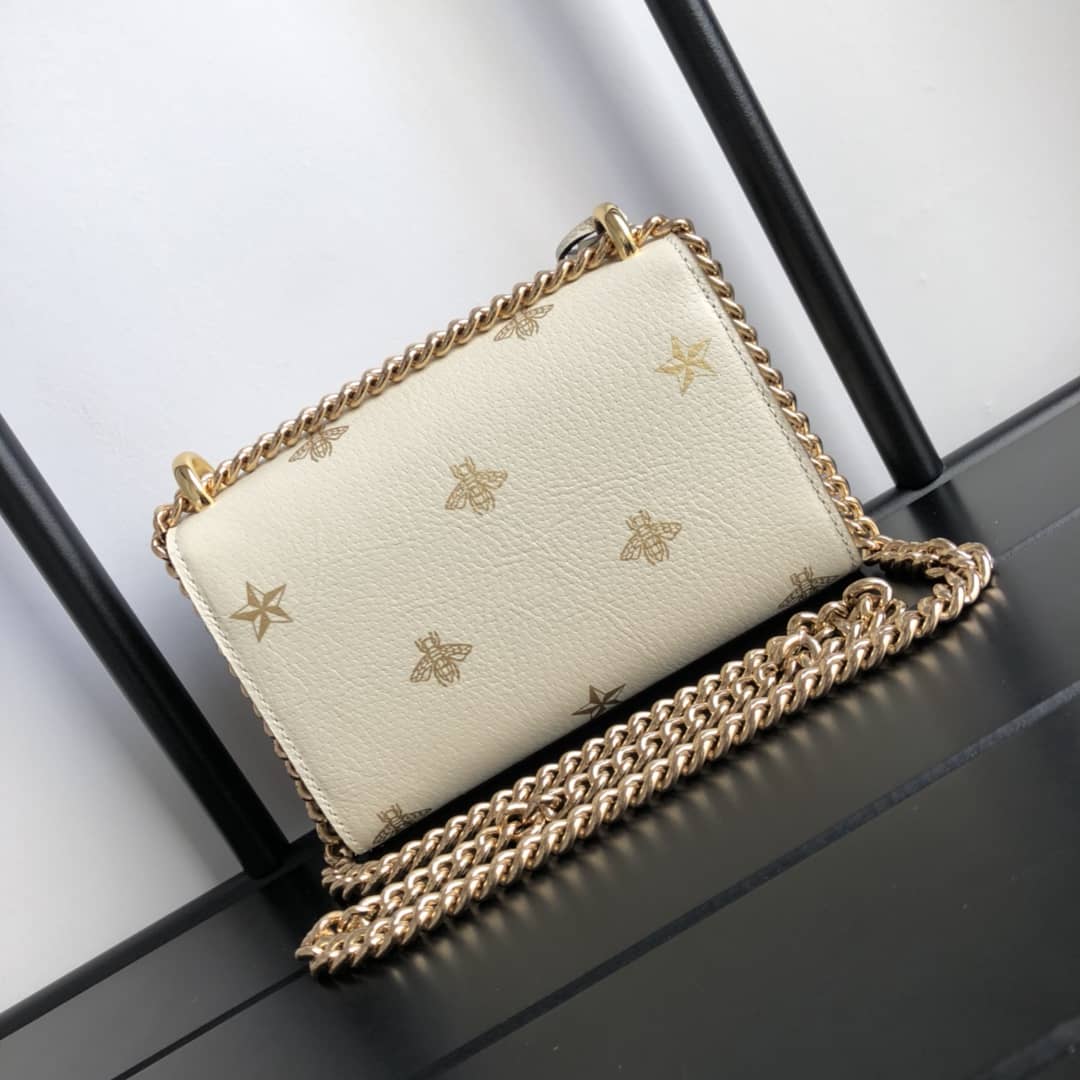 Gvc*1 Padlock Bee Star Small Shoulder Bag Replica White 432182
