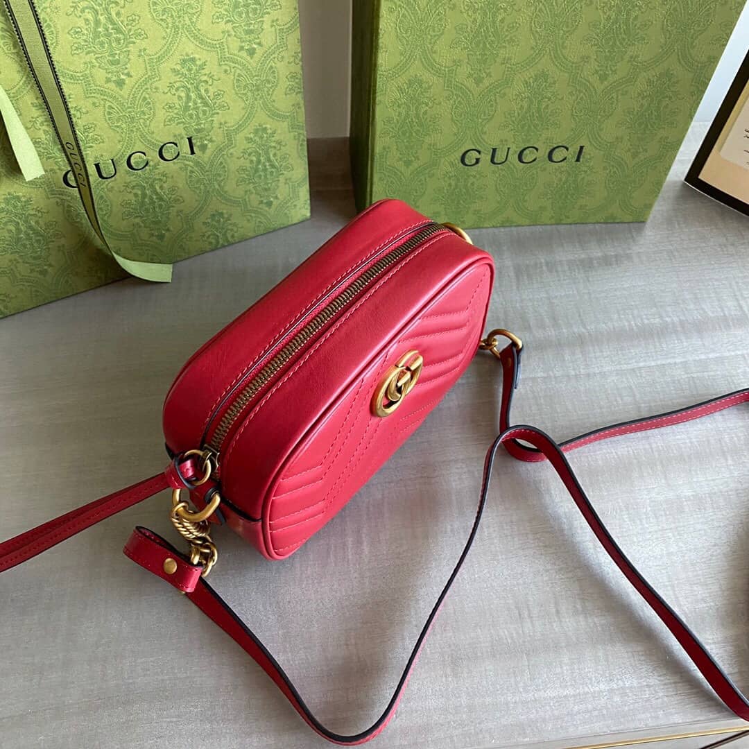 Gvc*1 GG Marmont Matelassé Mini Bag Replica Red 448065