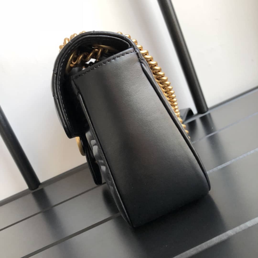 Gvc*1 GG Marmont Matelasse Shoulder Bag Replica Black 443497