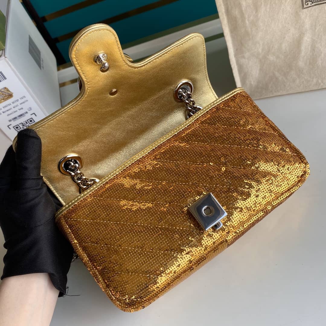 Gvc*1 Marmont GG Matelasse Leather Mini Shoulder Bag Replica 446744