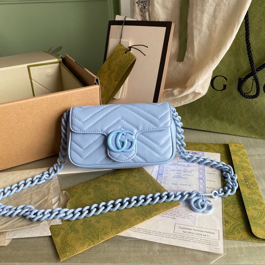 Gvc*1 GG Marmont Quilting S*per Mini 476433 Replica Crossbody Bag