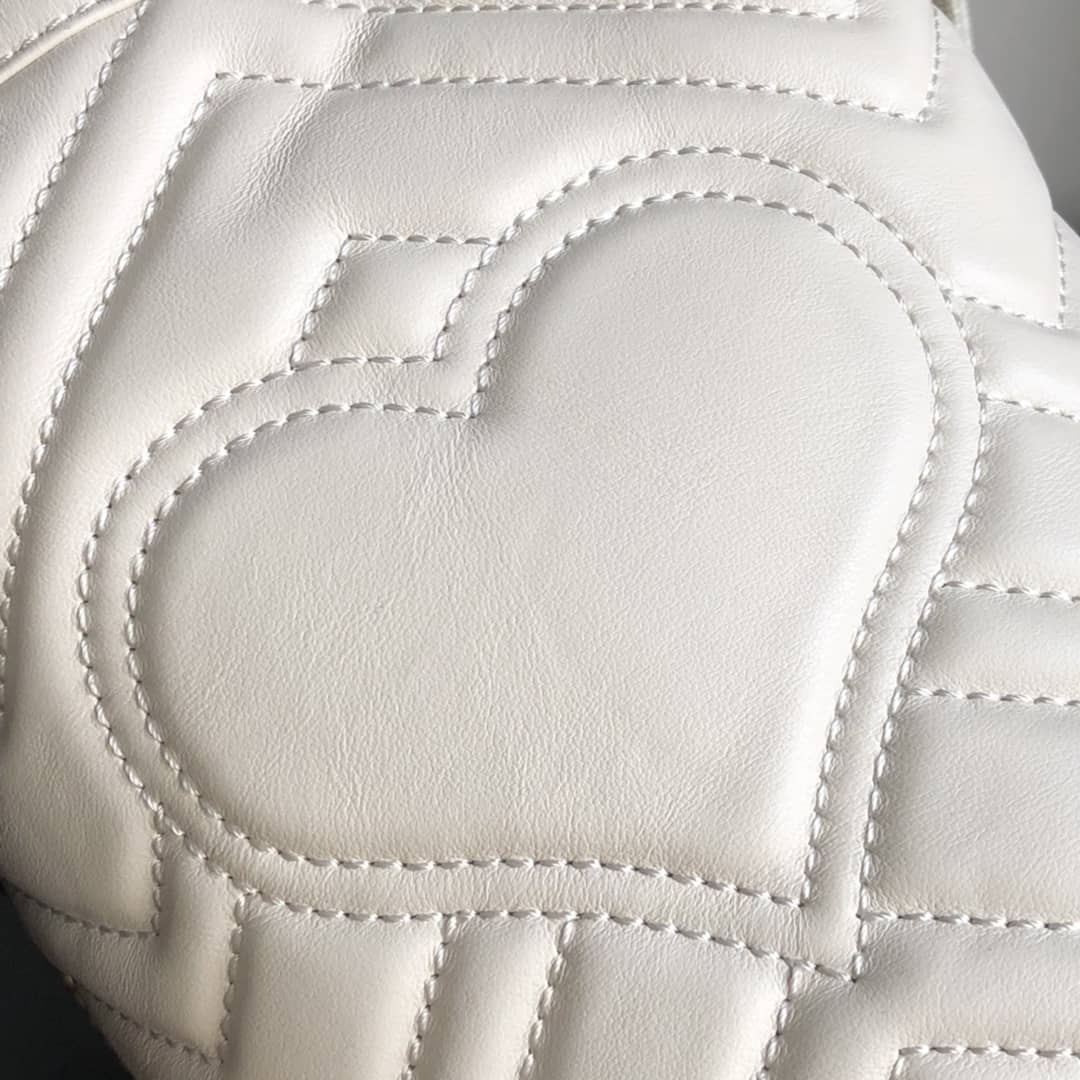 Gvc*1 GG Marmont Mini Bucket Crossbody Bag Replica White 575163