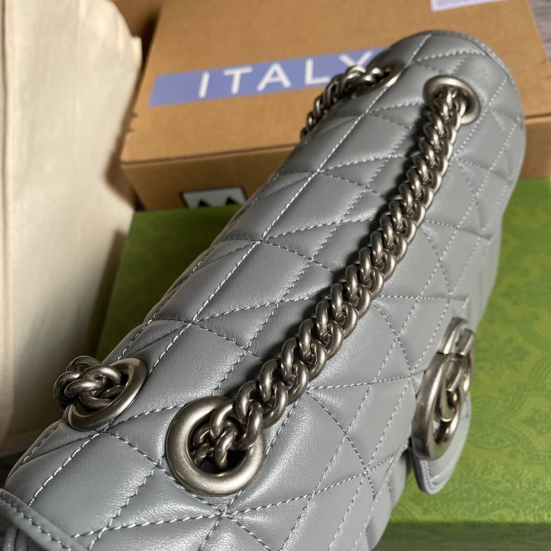 Gvc*1 GG Marmont Matelasse Shoulder Bag Replica Gray 443497