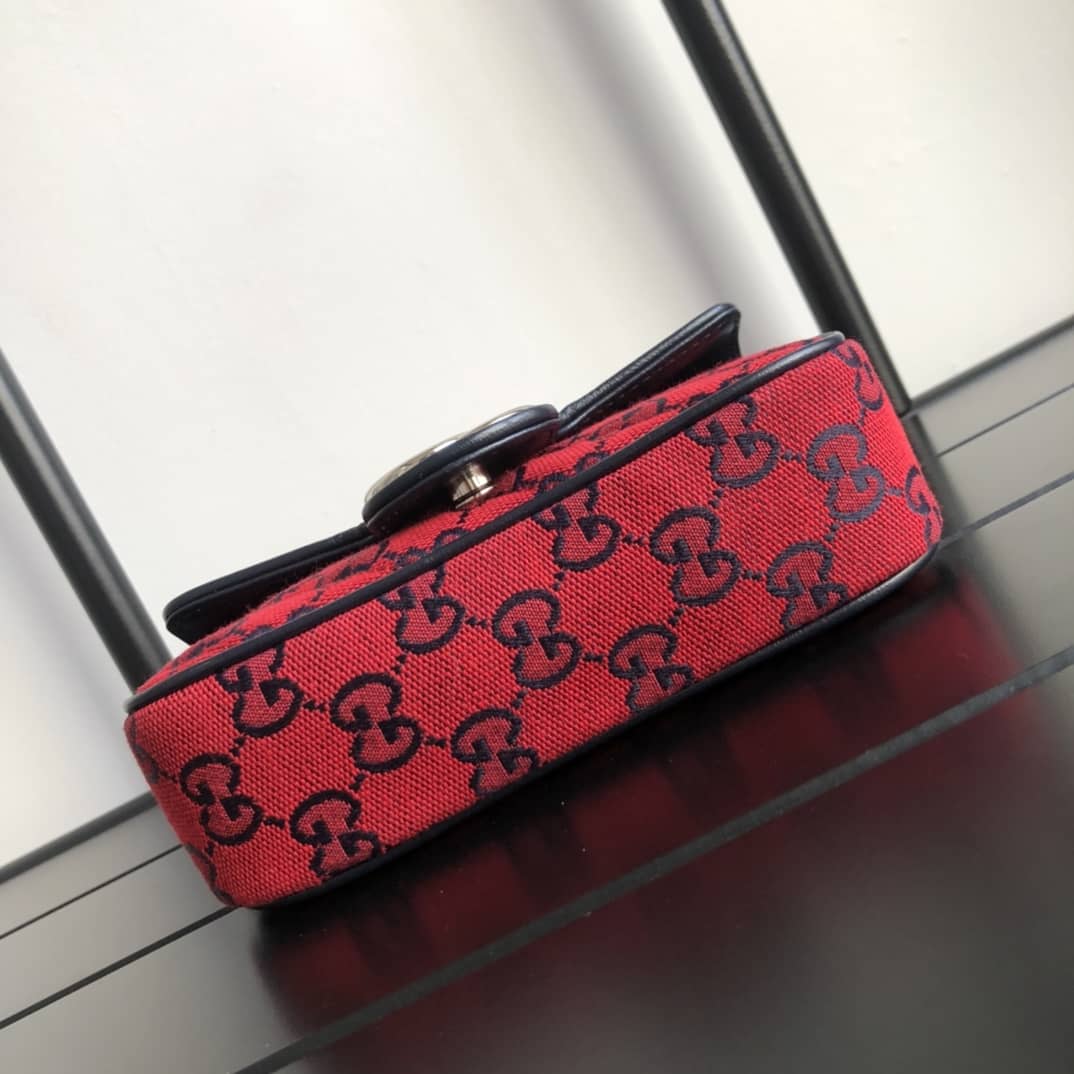 Gvc*1 GG Marmont Matelasse Leather Mini Shoulder Bag Replica Red 476433