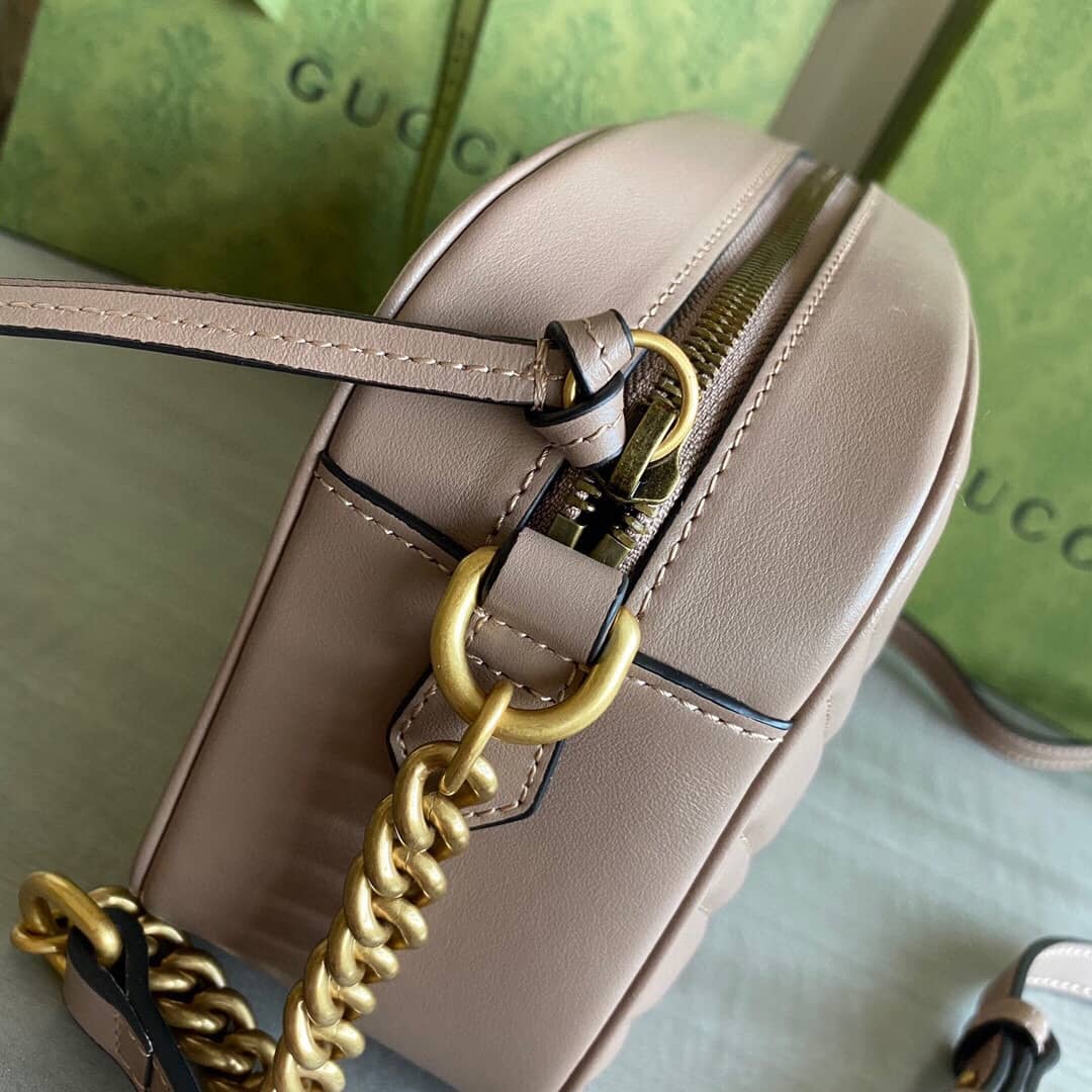 Gvc*1 Handbag Dupes GG Marmont Small Shoulder Handbag Camera Bag Replica Pink 447632