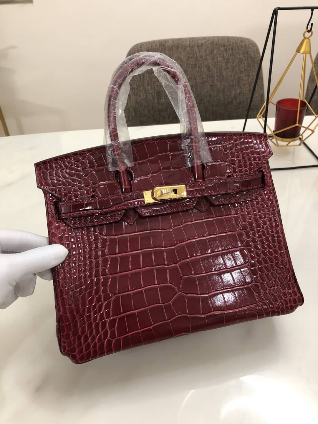 Best Replica H**me5 Birkin 25CM Crocodile Shiny Replica Bag(ColaReps)