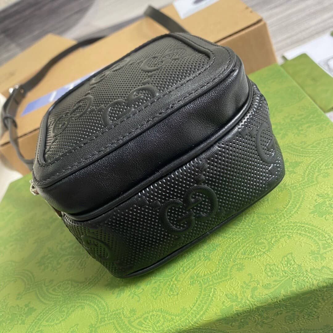 Gvc*1 GG Embossed Mini Bag Replica Black 658553