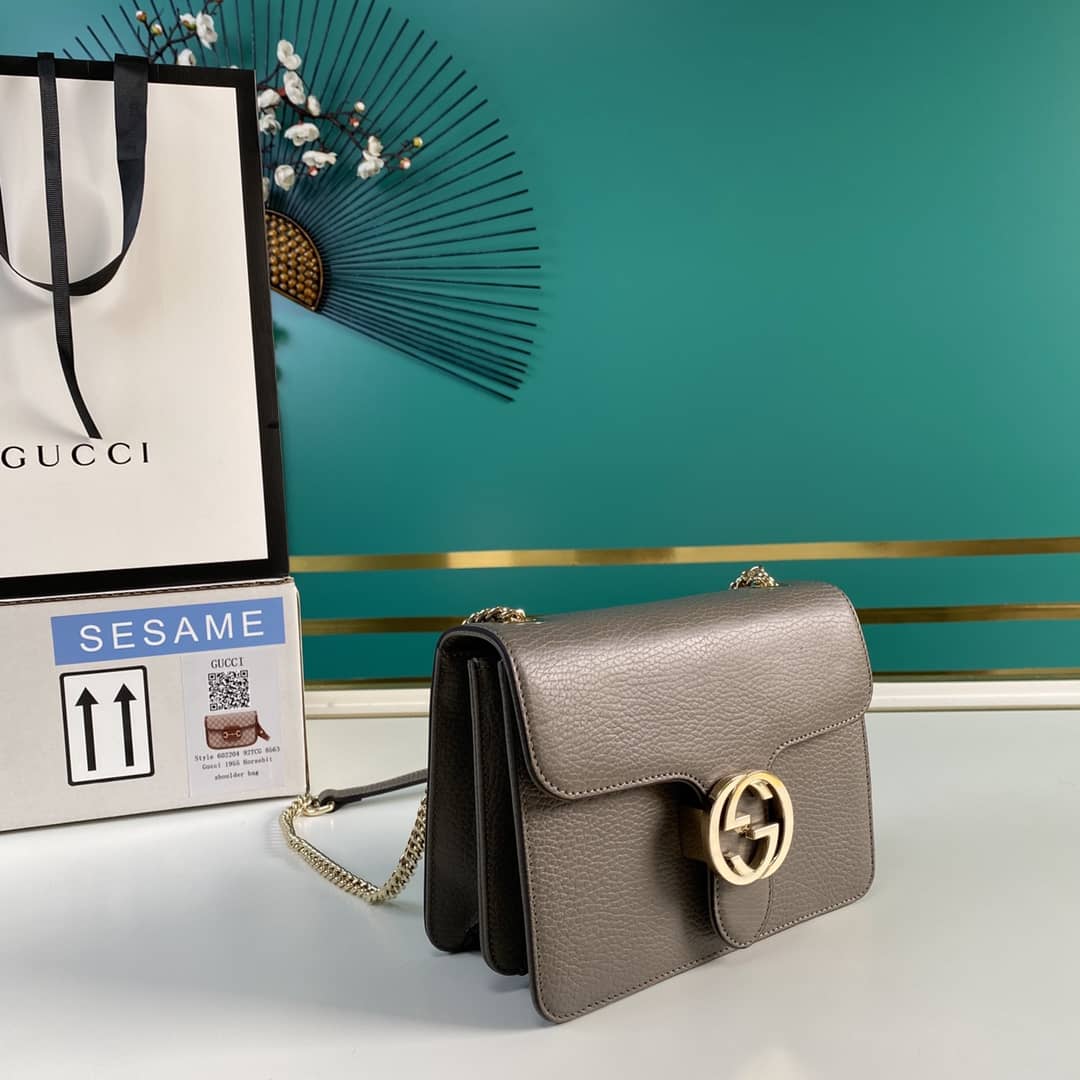 Gvc*1 Interlocking Leather Chain Crossbody Bag Replica 510304