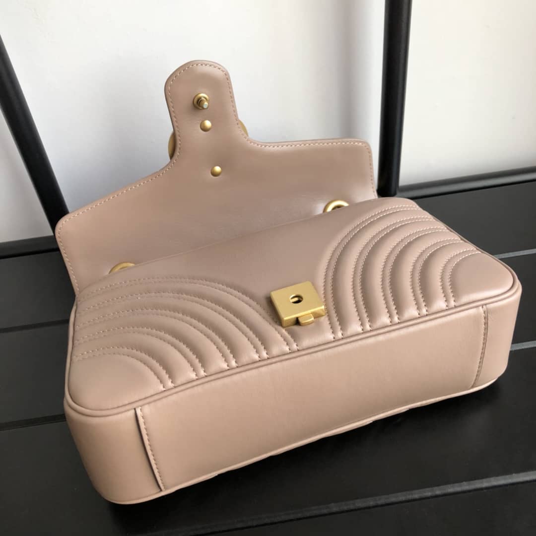 Gvc*1 GG Marmont Matelasse Shoulder Bag Replica Khaki 443497