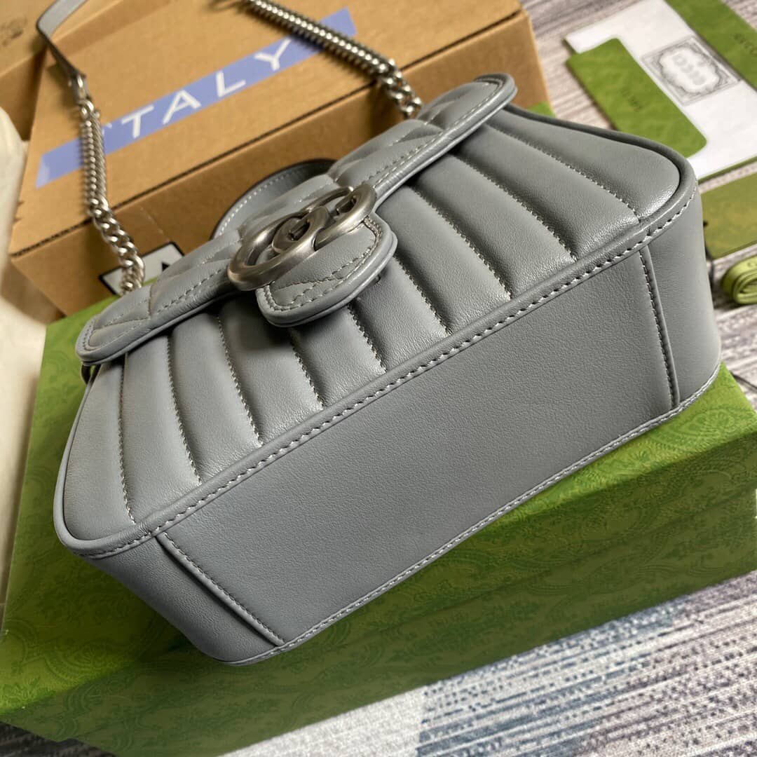 Gvc*1 GG Marmont Mini Top Handle Bag Replica Gray 583571