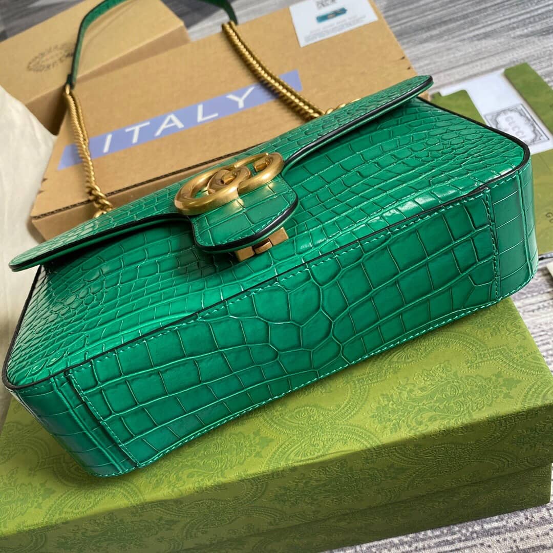 Gvc*1 GG Marmont Matelasse Shoulder Bag Replica Green 443497