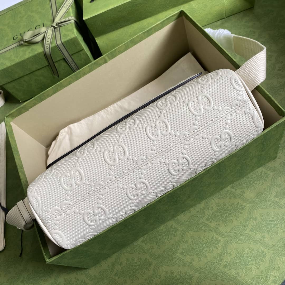 Gvc*1 Mens GG Embossed Messenger Bag Replica Black 658565