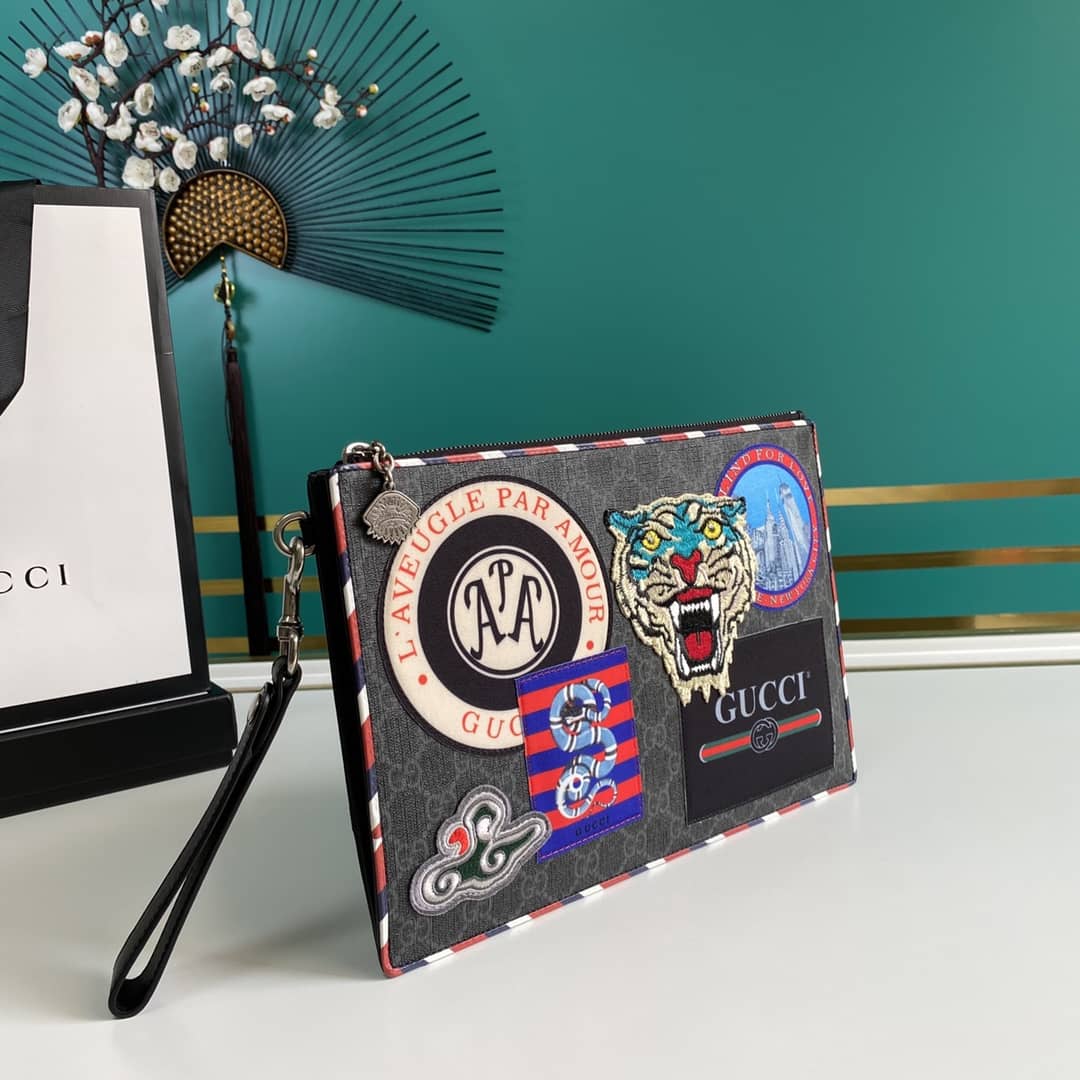 Gvc*1 Mens Night Courrier GG Svp*me Pouch Replica 496346