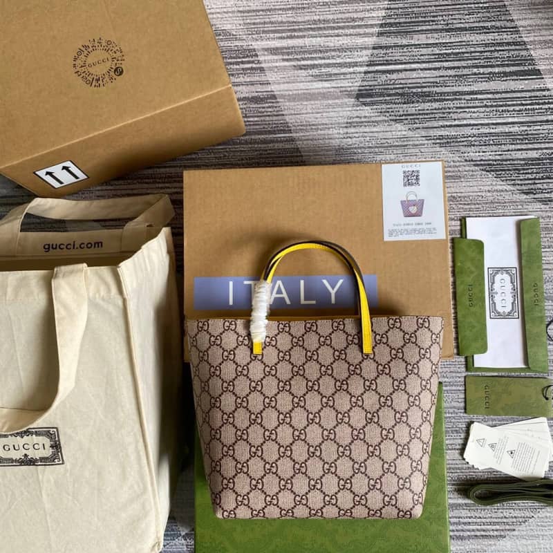 Gvc*1 Children GG Svp*me Canvas Replica Tote Brown 410812