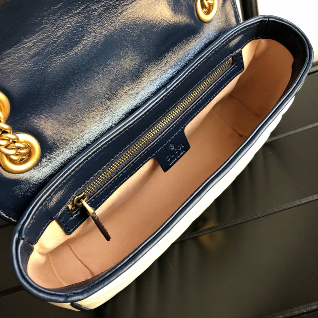 Gvc*1 GG Marmont Matelasse Shoulder Bag Replica White 443497