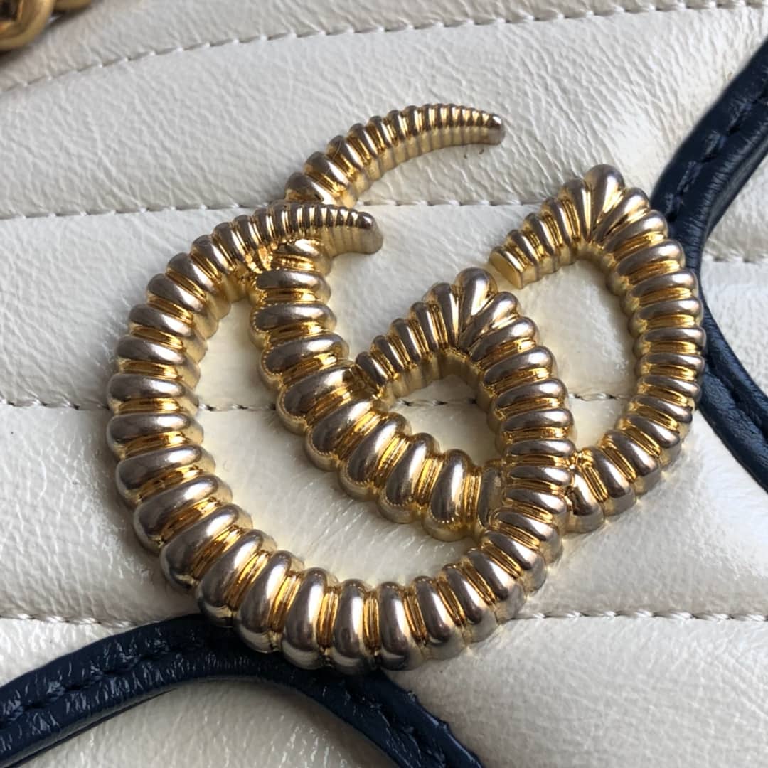 Gvc*1 GG Marmont Mini Matelasse Shoulder Bag Replica White 446744