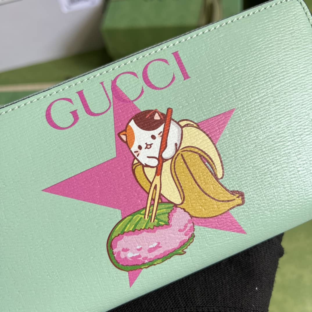 Gvc*1 Bananya Print Leather Zip Long Wallet 701060 Replica