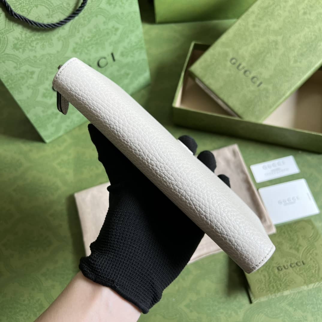 Gvc*1 GG Marmont Leather Zip Long Wallet Replica 456117