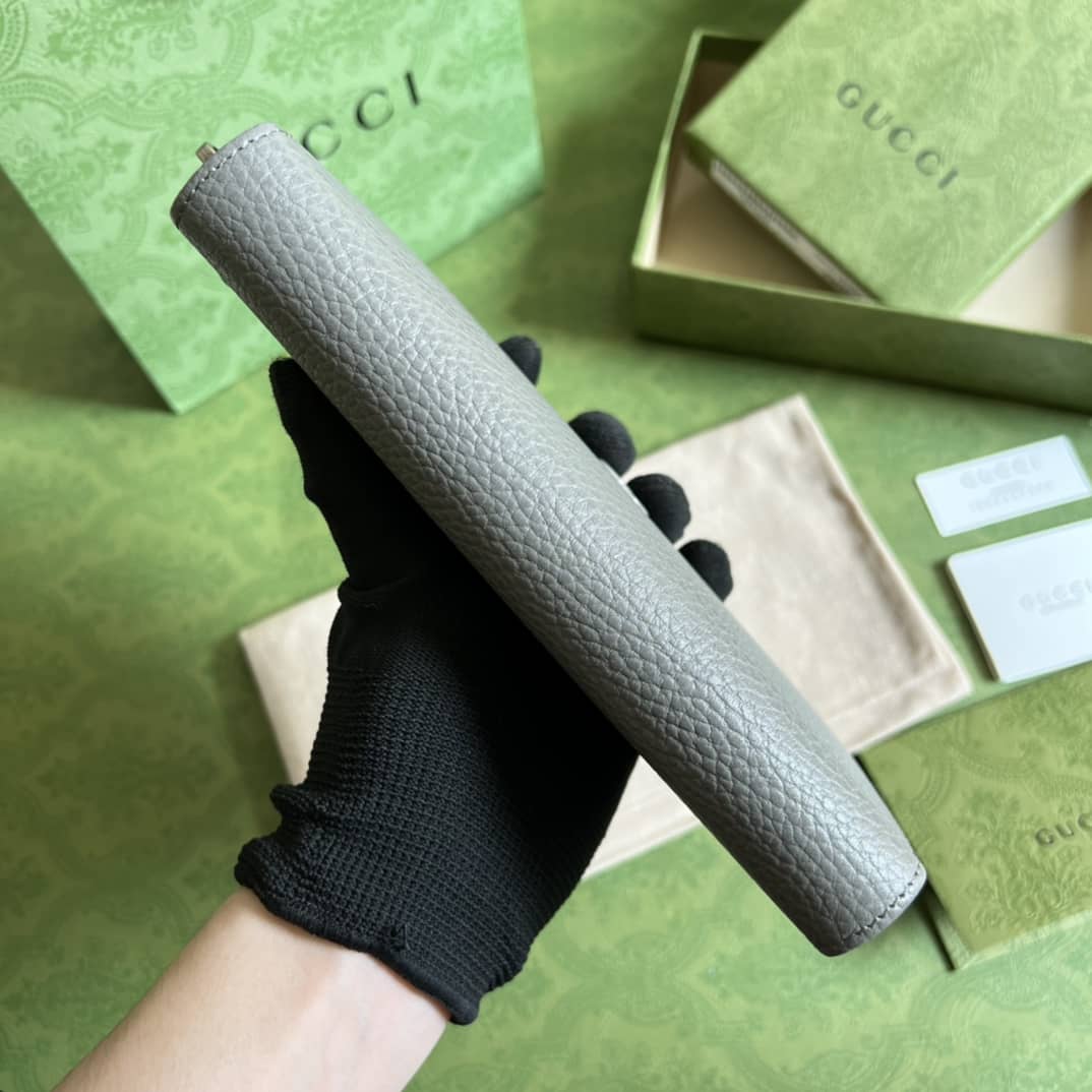 Gvc*1 GG Marmont Leather Zip Long Wallet Replica 456117