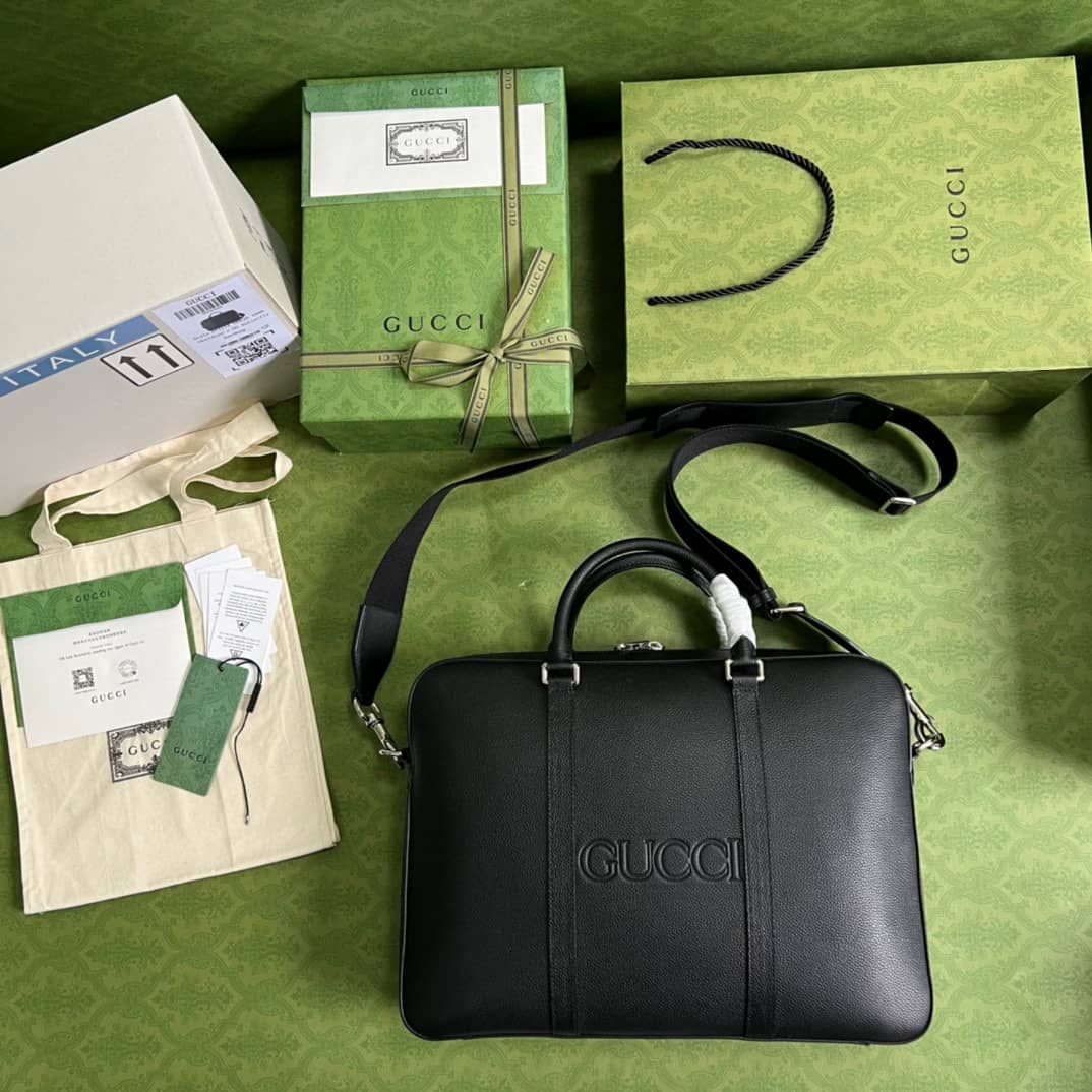 Gvc*1 Business Case With GG Logo Black 674174 Replica Mens Bag
