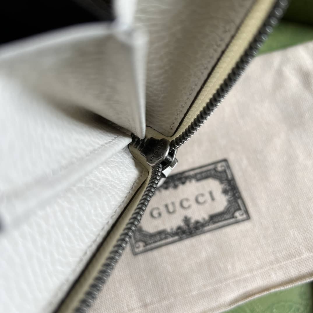 Gvc*1 GG Marmont Leather Zip Long Wallet Replica 456117