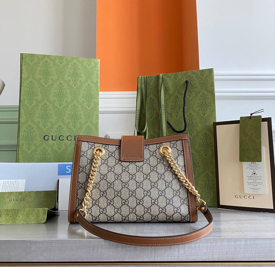 Gvc*1 Padlock Small GG Svp*me Canvas Shoulder Bag Replica Brown 498156