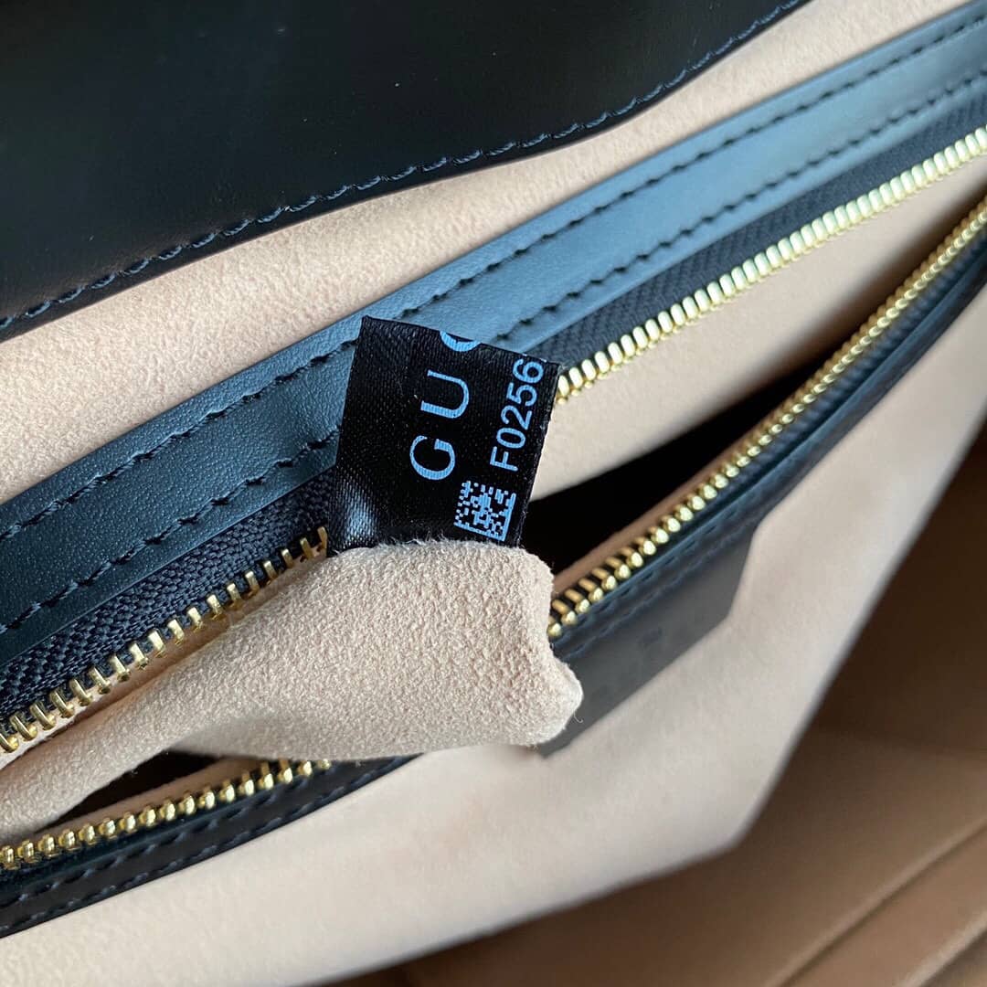 Gvc*1 Padlock Medium GG Svp*me Shoulder Bag Replica Gray Black 479197