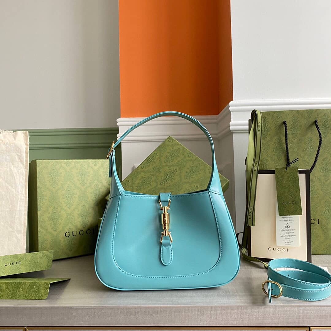 Gvc*1 GG Jackie 1961 Small Hobo Shoulder Bag Replica Blue 636709