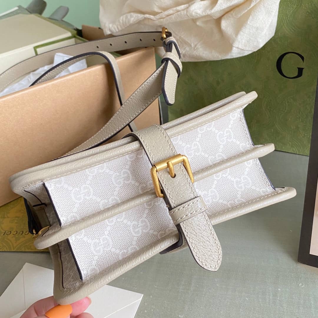 Gvc*1 Mini Shoulder Bag With Interlocking G White 671620 Replica