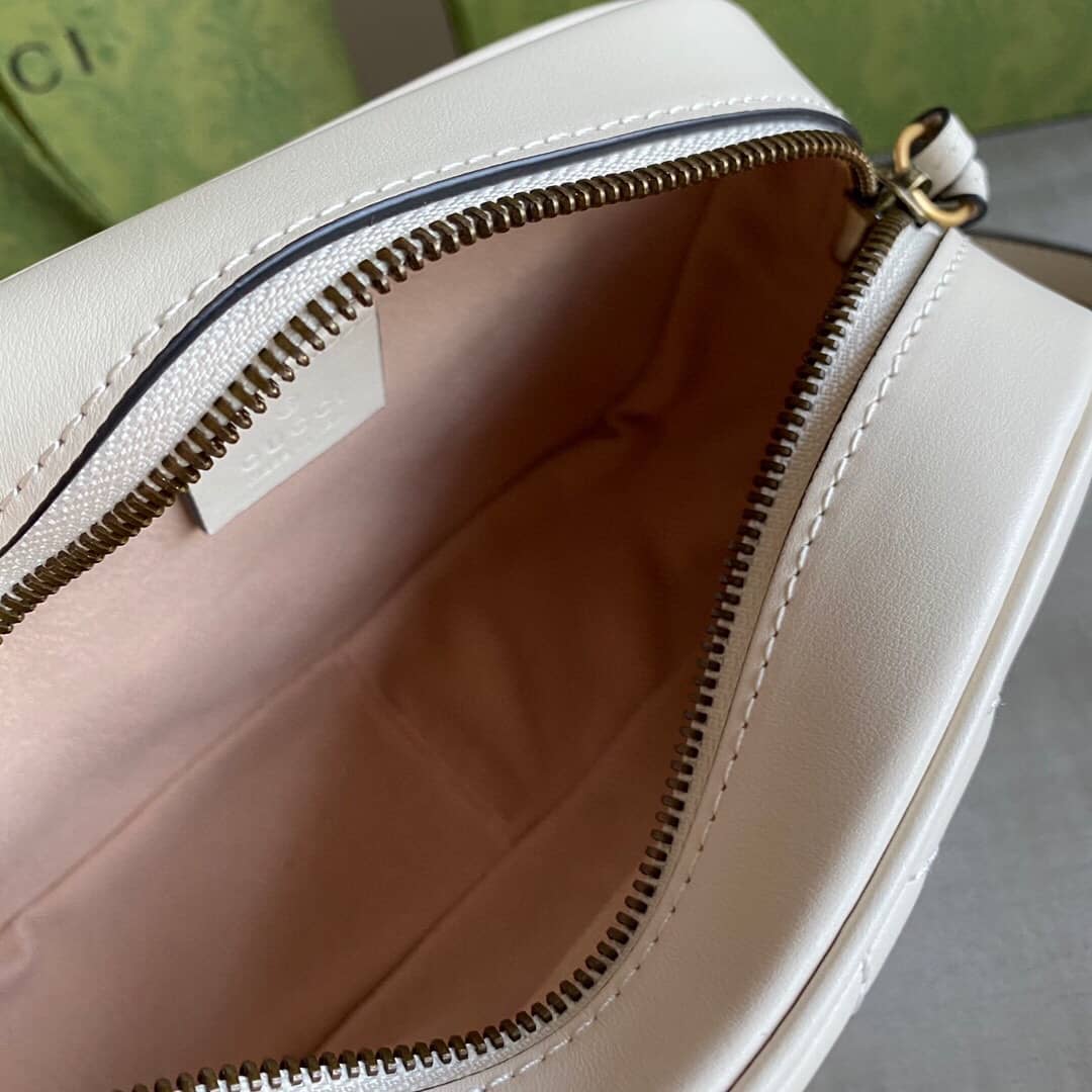 Gvc*1 GG Marmont Matelassé Mini Bag Replica White 448065