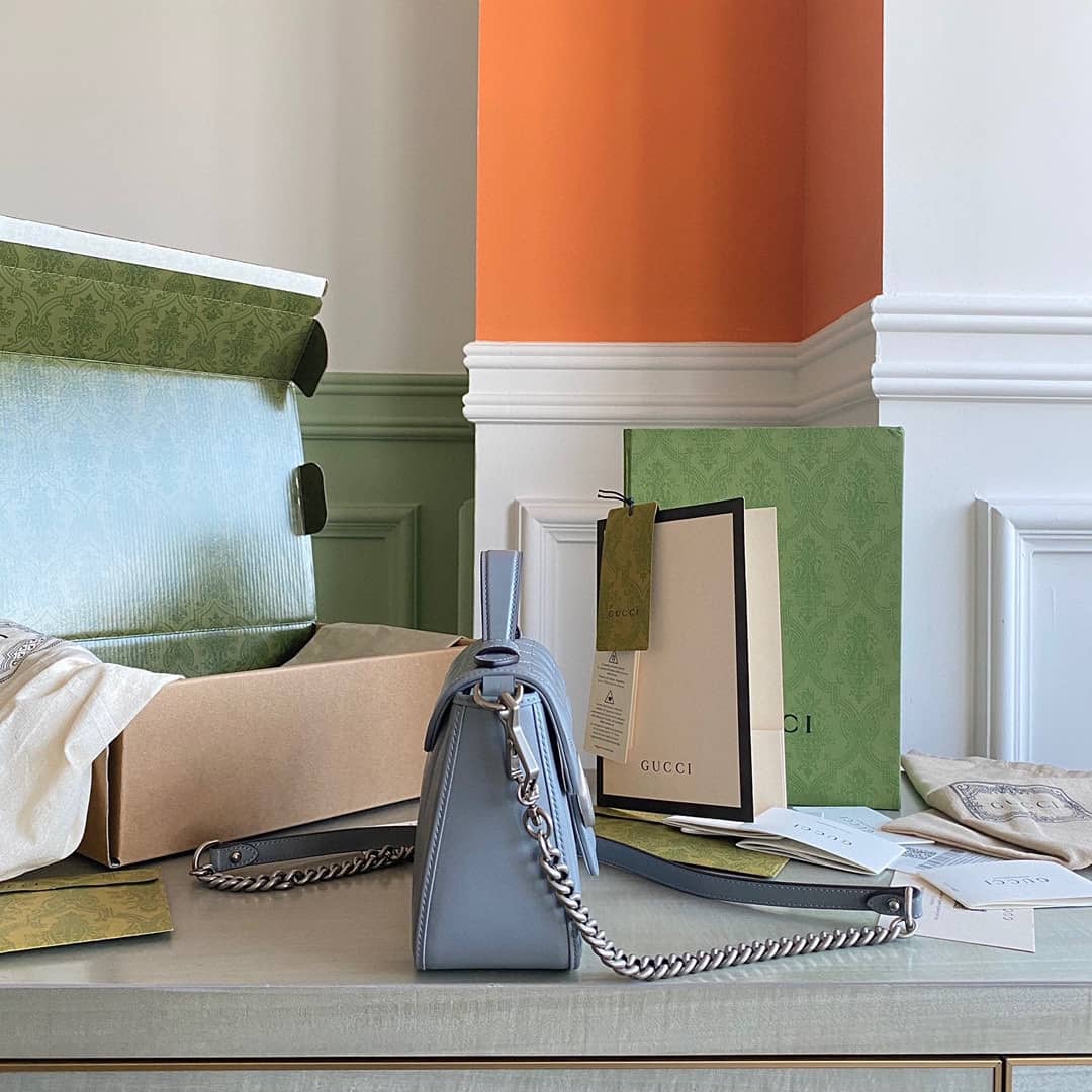 Gvc*1 GG Marmont Canvas Mini Top Handle Crossbody Bag 583571 Replica