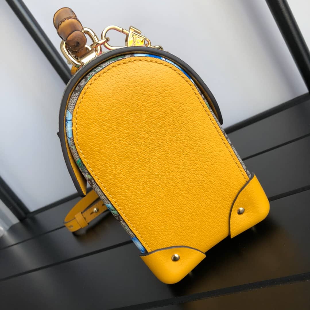 Gvc*1 Padlock GG Small Bamboo Shoulder Bag Replica Yellow 603221