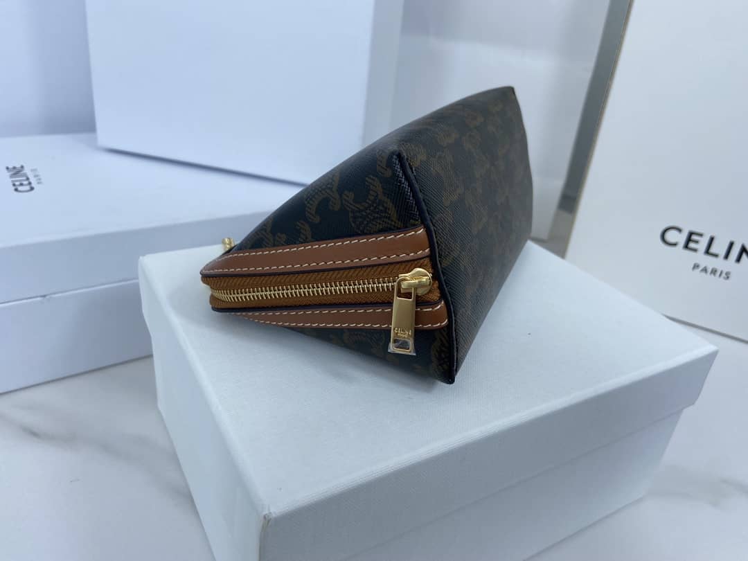 Ce1i*e Bag Dupe Triomphe Canvas Lambskin Chain Replica Clutch