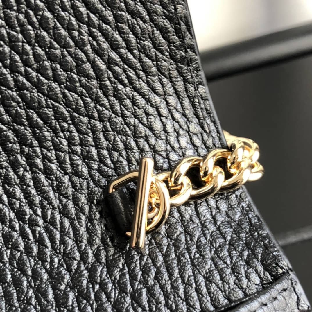 Gvc*1 GG Marmont Chain Wallet Replica Black Brown 546585