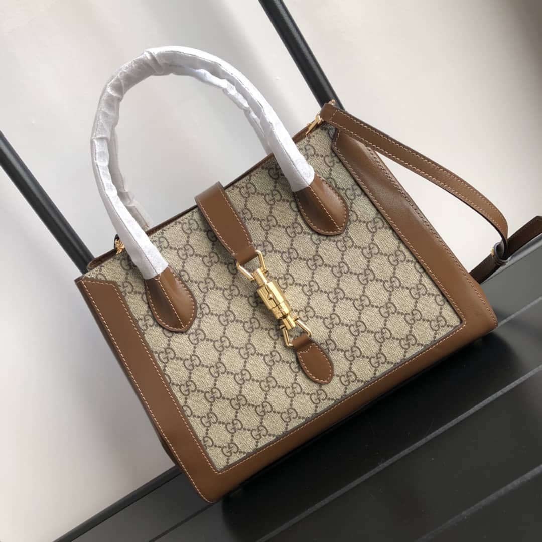 Gvc*1 Jackie 1961 Medium GG Svp*me Canvas Tote Replica 649016