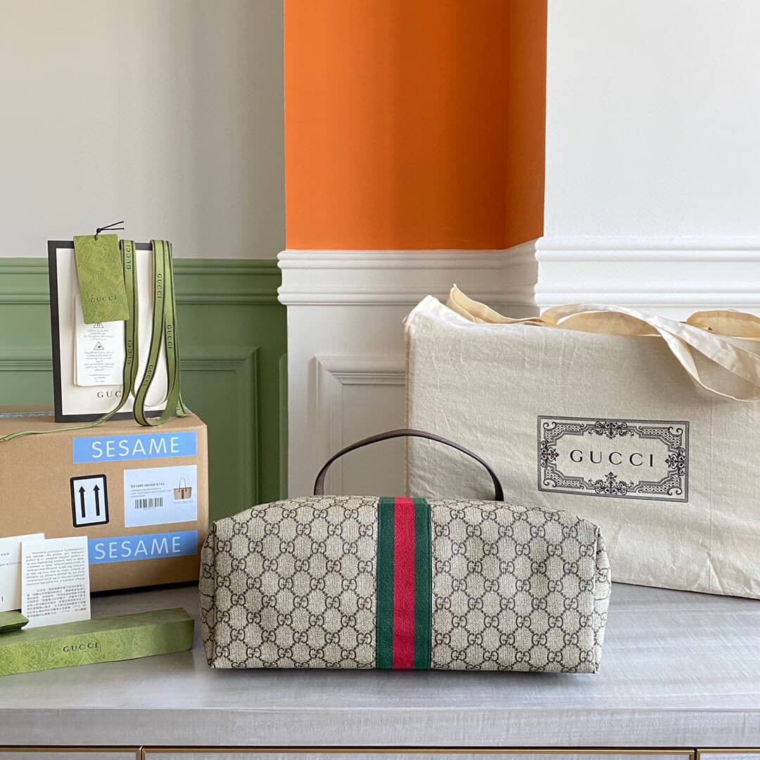 Gvc*1 Ophidia Leather Tote Replica Gray 631685