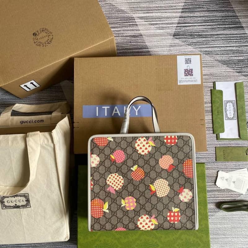 Gvc*1 GG Svp*me Kids Girl Tote Replica Gray 605614