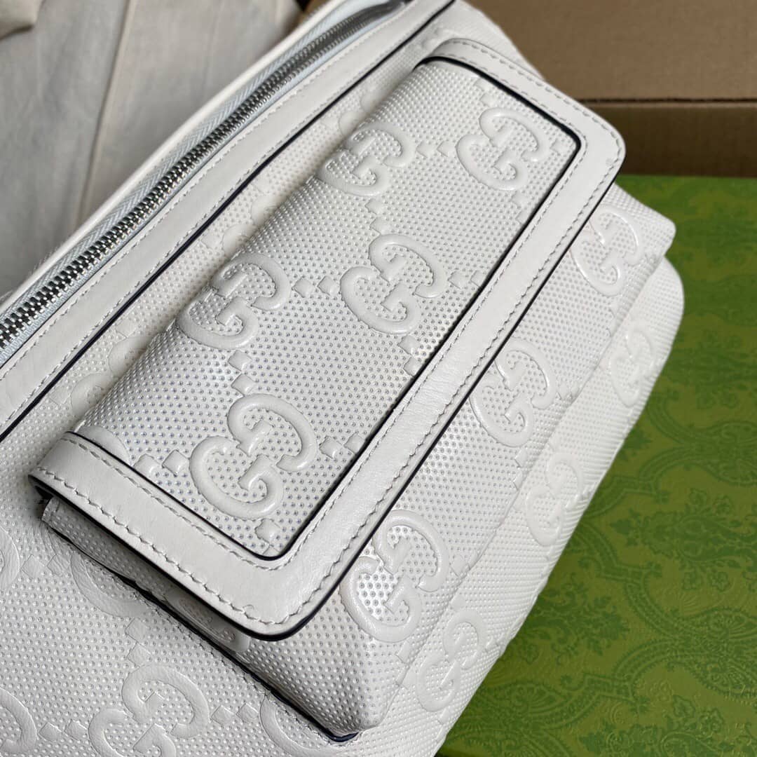 Gvc*1 GG Embossed Belt Bag Replica White 645093