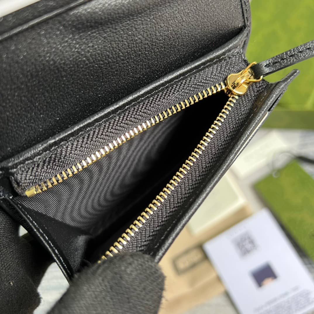 Gvc*1 GG Card Case Wallet Black 676150 Replica