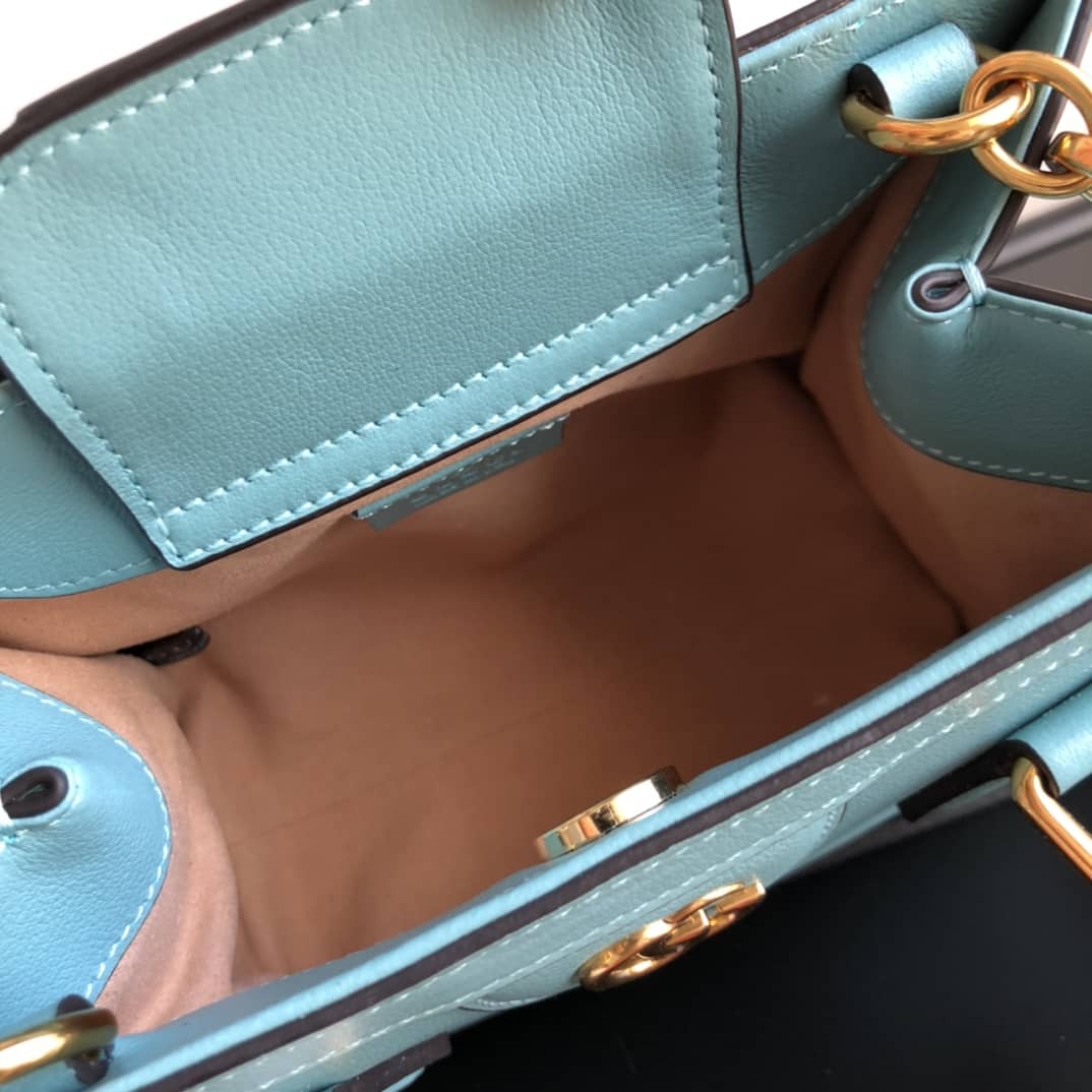 Gvc*1 Diana Mini Bamboo Tote Bag Replica Blue 655661