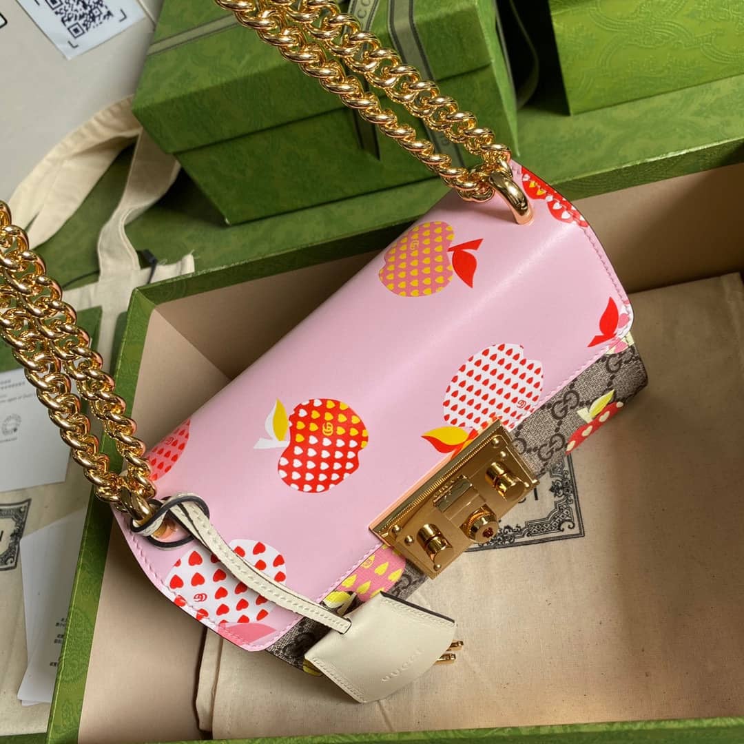 Gvc*1 Padlock Small GG Chain Shoulder Bag Replica Pink 409487