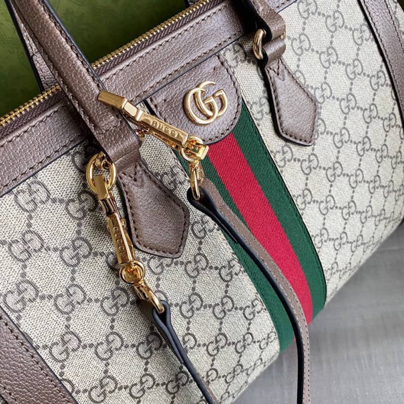 Gvc*1 Ophidia Medium GG Svp*me Tote Shoulder Bag Replica Gray 524537